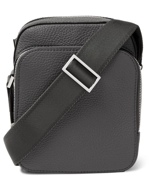 BOSS by Hugo Boss Crosstown Full-grain Leather Messenger Bag in Gray ...