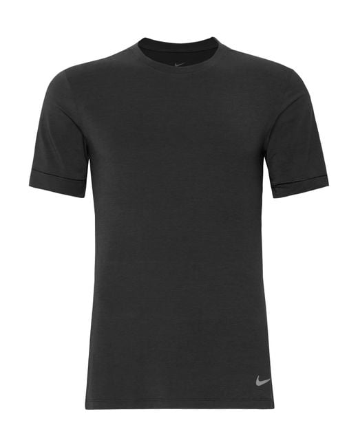 Nike Black Transcend Slim-fit Dri-fit Yoga T-shirt for men