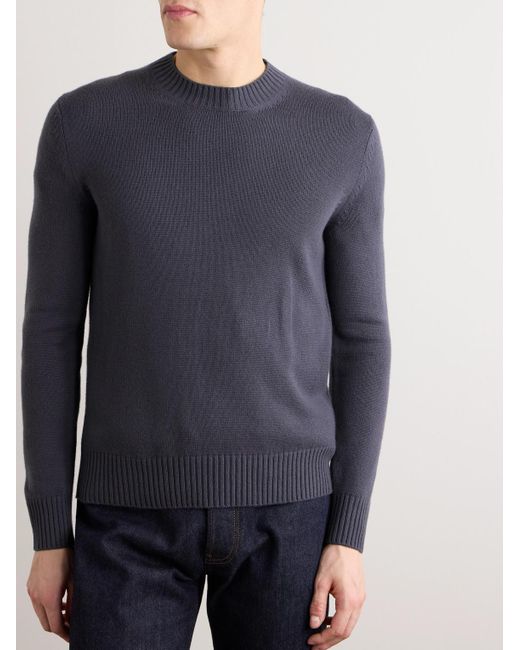 Loro Piana Blue Parksville Baby Cashmere Sweater for men