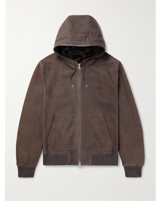 Mr P. Gray Suede Hoodie for men