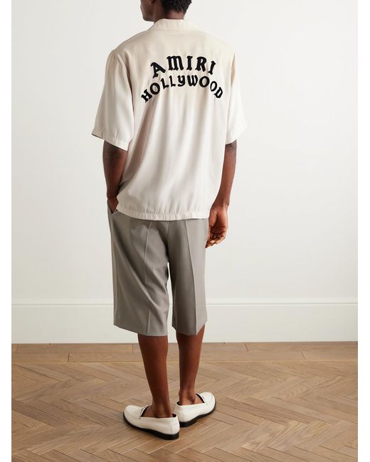 Amiri Natural Hollywood Print Bowling Shirt for men