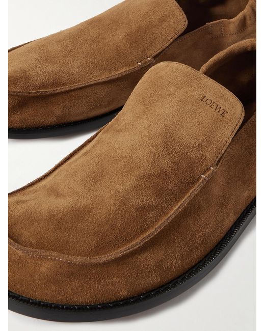 Loewe Brown Flex Suede Loafers for men