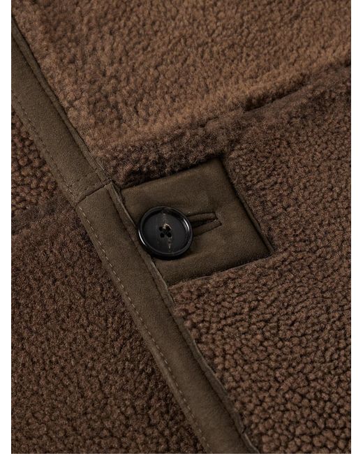 Bode Brown Ranch Reversible Shearling Coat for men