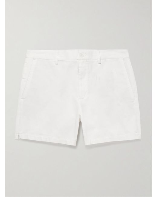 Club Monaco White Jax Straight-leg Cotton-blend Shorts for men