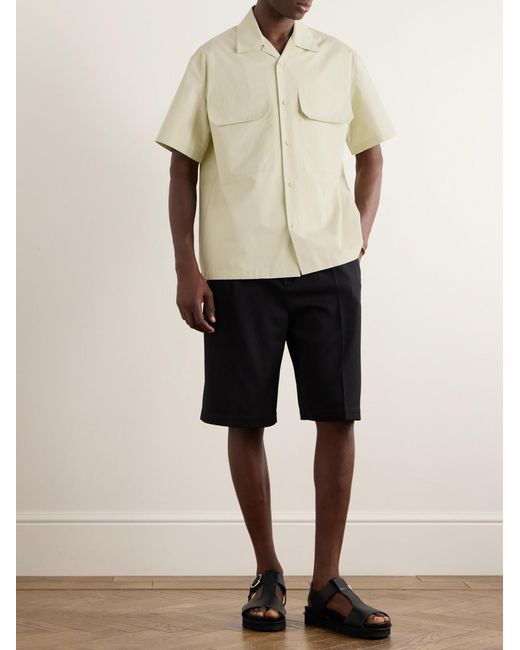 Jil Sander Natural Camp-Collar Cotton-Poplin Shirt for men