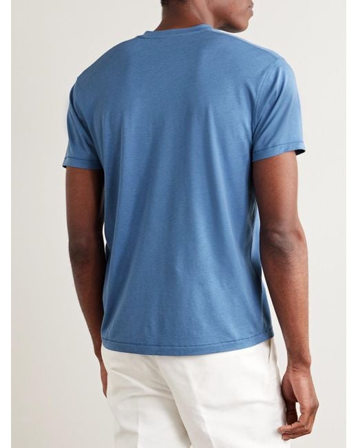 Tom Ford Blue Slim-fit Lyocell And Cotton-blend Jersey T-shirt for men