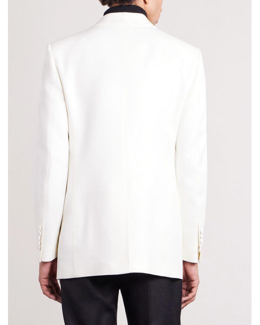 Tom Ford White Shawl-collar Wool And Silk-blend Faille Tuxedo Jacket for men