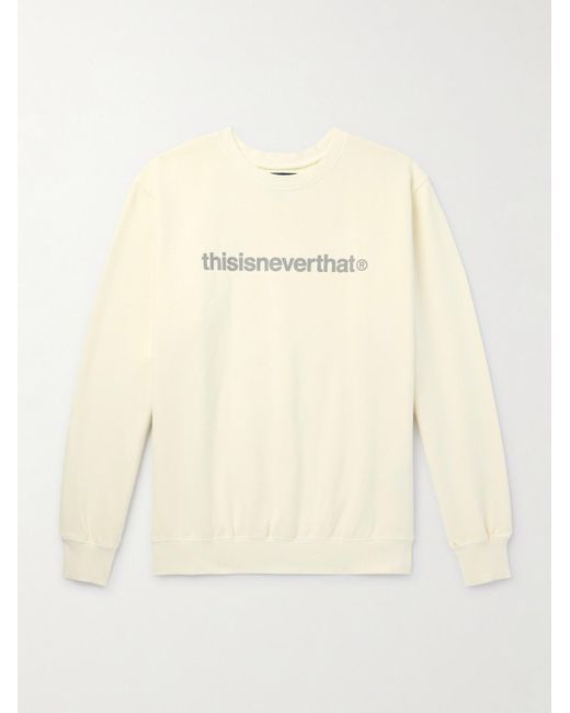 Thisisneverthat Natural Logo-print Cotton-jersey Sweatshirt for men