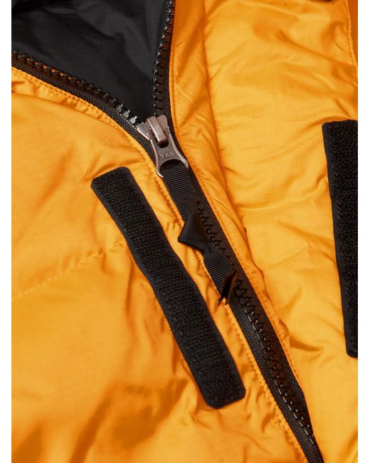 The North Face Yellow Himalayan Logo-embroidered Quilted Ripstop And Shell Down Hooded Jacket for men