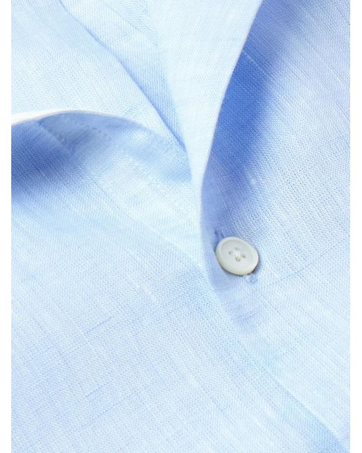 Mr P. Blue Organic Linen-chambray Shirt for men
