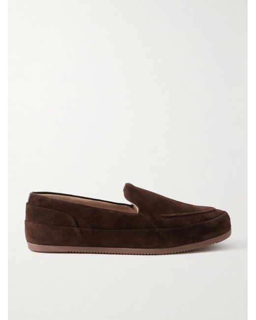 Mulo Brown Fleece-Lined Suede Loafers for men