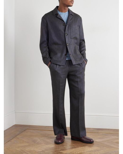 Piacenza 1733 Blue Herringbone Wool for men