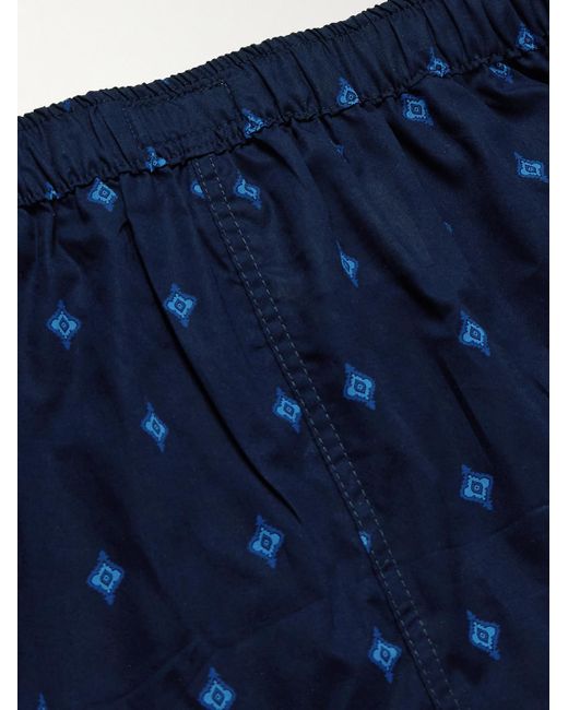 Derek Rose Blue Nelson 98 Printed Cotton Boxer Shorts for men