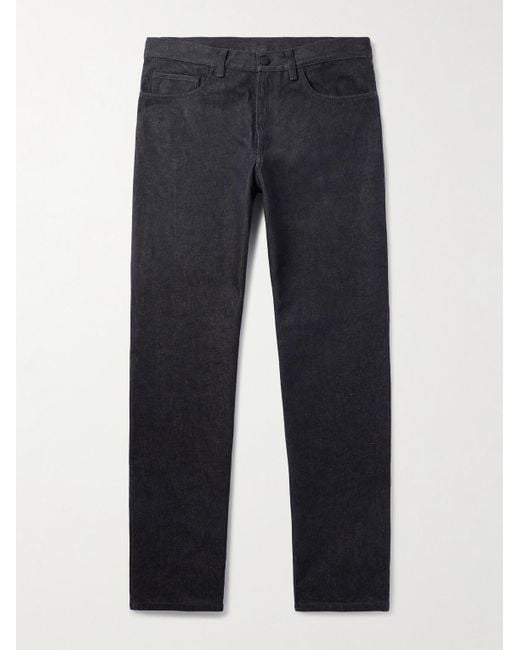 Moncler Blue Straight-Leg Logo-Appliquéd Jeans for men