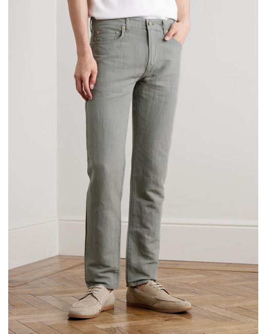 Sid Mashburn Gray Straight-Leg Hemp And Cotton-Blend Canvas Trousers for men
