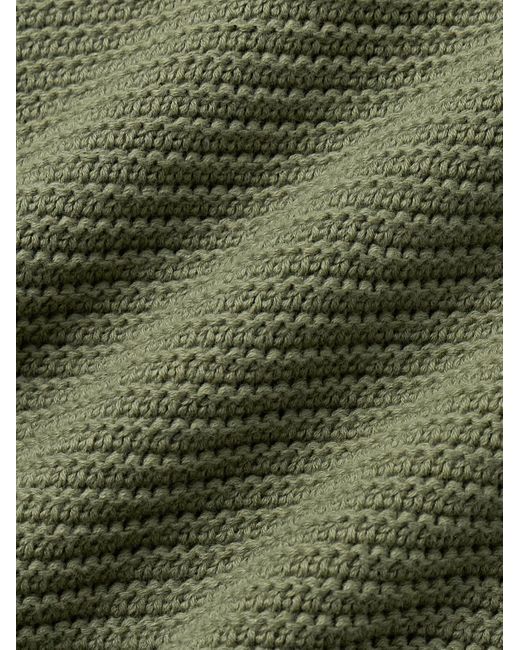 Folk Green Ribbed Cotton Sweater for men