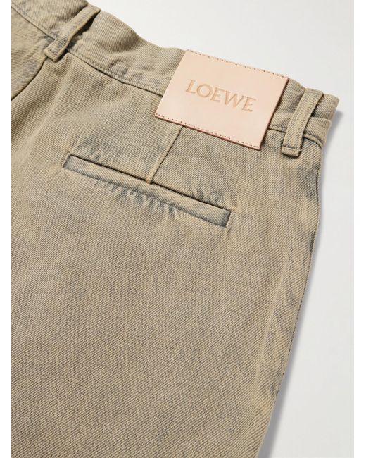 Jeans A Gamba Dritta Con Pieghe di Loewe in Natural da Uomo