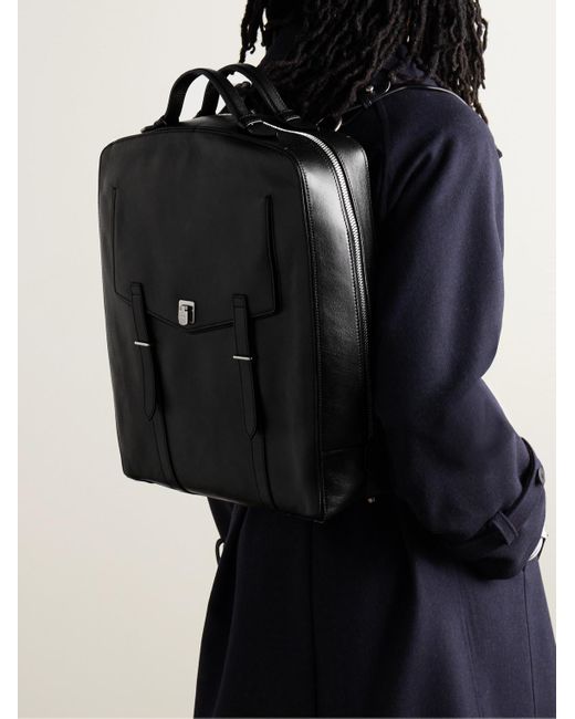 Metier Black Rider Full-Grain Leather Backpack for men
