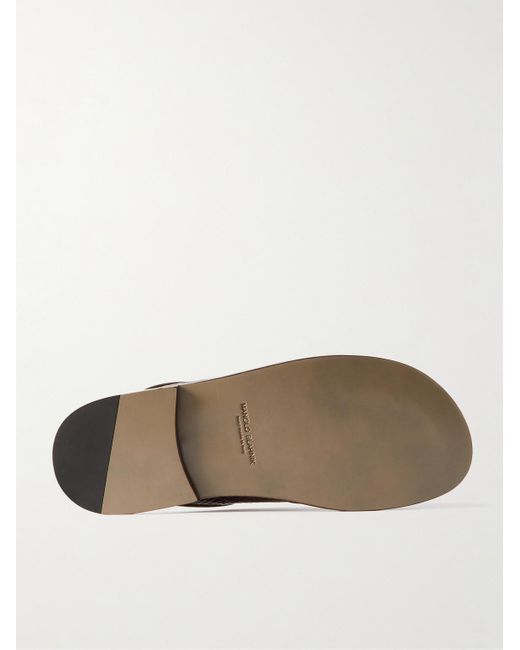 Manolo Blahnik Brown Otawi Croc-effect Leather Sandals for men