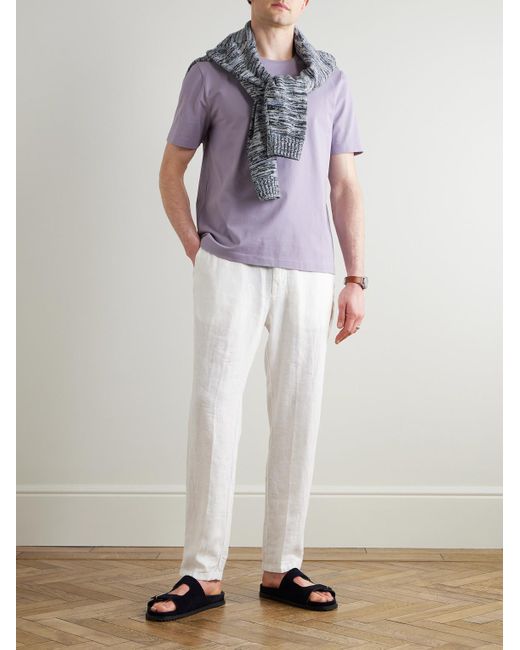 Mr P. Purple Relaxed-Fit Organic And Recycled Cotton-Jersey T-Shirt for men