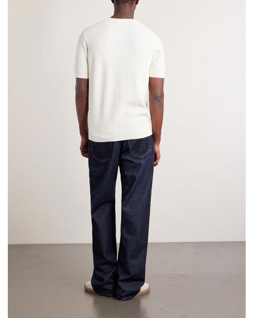 Hartford White Cotton-Piqué T-Shirt for men