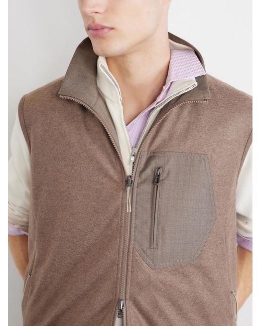 Sease Brown Explorer Reversible Padded Cashmere And Wool Gilet for men
