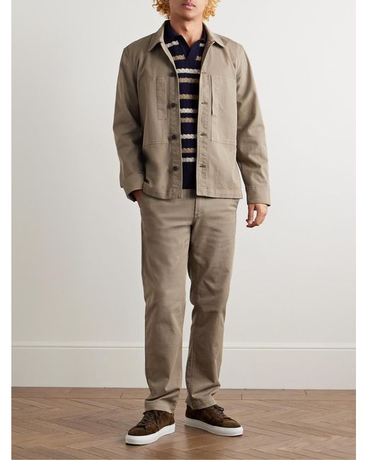 Mr P. Natural Samuel Straight-Leg Cotton-Blend Twill Trousers for men