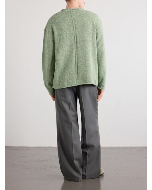 Folk Green Slouch Knitted Sweater for men