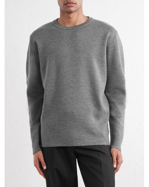 Slowear Gray Zanone Slim-Fit Milano Stitch Virgin Wool Sweater for men