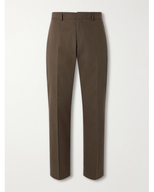 Paul Smith Brown Straight-Leg Cotton-Twill Chinos for men