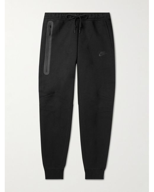 Nike Tapered Cotton-blend Tech Fleece Sweatpants In Gray