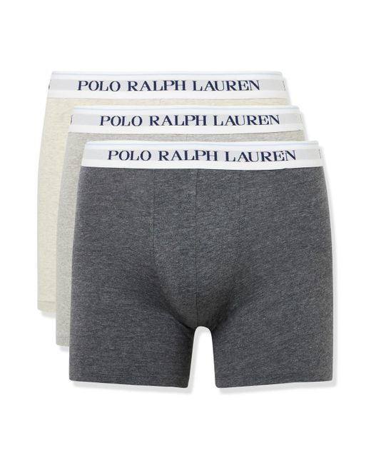 Polo Ralph Lauren Gray Three-pack Stretch-cotton Boxer Briefs for men