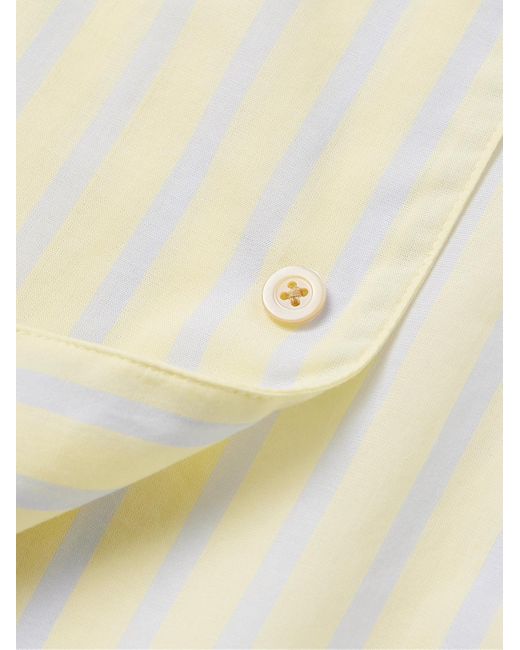 A Kind Of Guise Natural Gioia Slim-fit Convertible-collar Striped Cotton-voile Shirt for men