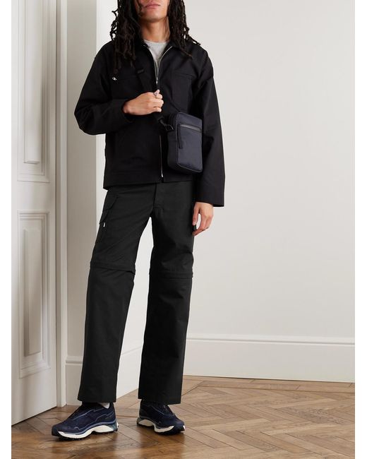Randy's Garments Black Straight-Leg Mesh-Panelled Cotton-Ripstop Cargo Trousers for men