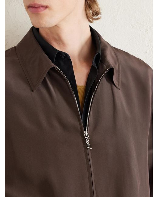 Saint Laurent Brown Satin Blouson Jacket for men