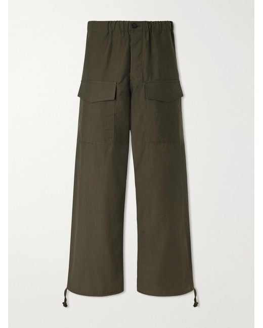 J.W. Anderson Green Wide-Leg Cotton-Blend Canvas Parachute Trousers for men