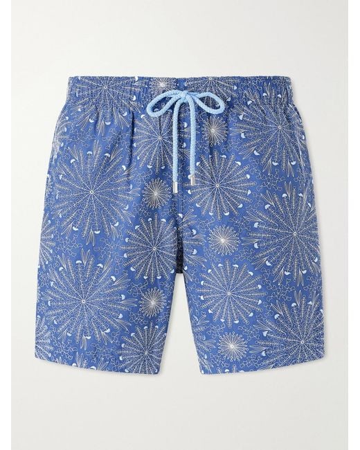 Vilebrequin Blue Mistral Embroidered Straight-Leg Swim Shorts for men