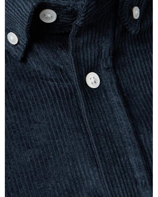 Portuguese Flannel Blue Lobo 2.0 Button-down Collar Cotton-corduroy Shirt for men