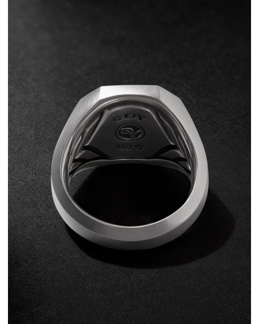 David Yurman Streamline® Siegelring aus Sterlingsilber mit Diamanten in Black für Herren