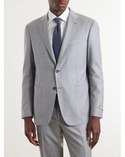 Canali Gray Kei Wool Suit Jacket for men