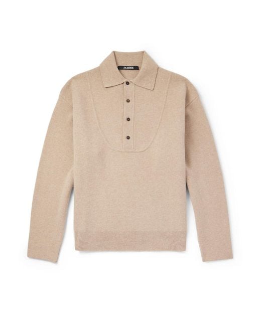 Jacquemus Natural La Maille Vareuse Pallone Wool And Cashmere-blend Sweater for men