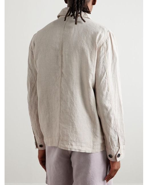 Mr P. White Linen Overshirt for men