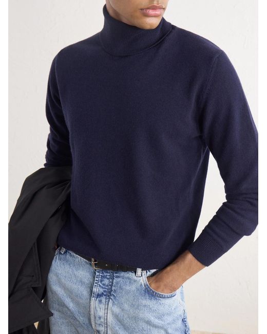 Piacenza 1733 Blue Turtleneck Wool And Cashmere-blend Sweater for men