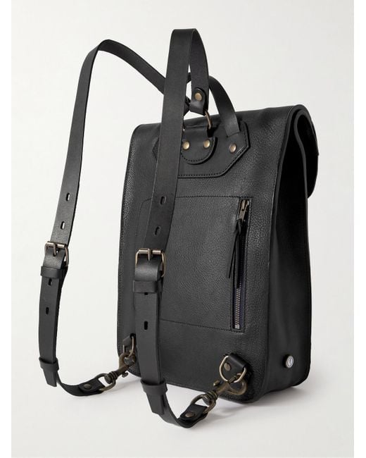 Bleu De Chauffe Black Arlo Vegetable-tanned Full-grain Leather Backpack for men