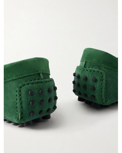 Tom Ford Green Rod Suede Loafers for men