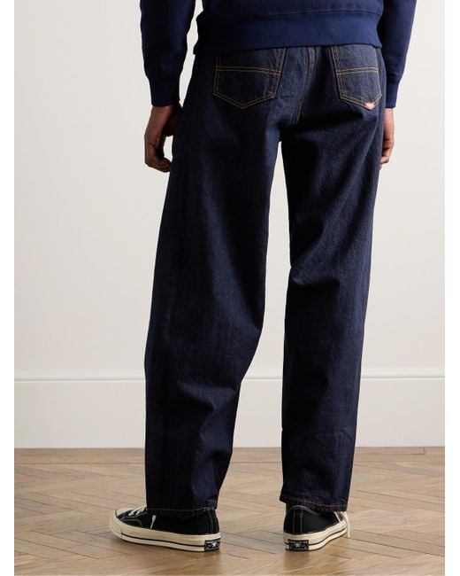 Jeans a gamba dritta in denim cimosato Stovepipe di Noah NYC in Blue da Uomo