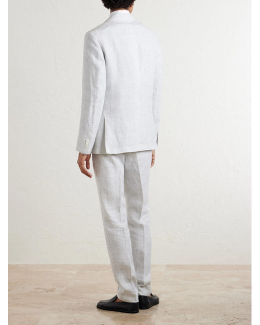 Mr P. Gray Delave Linen Check Suit Jacket for men