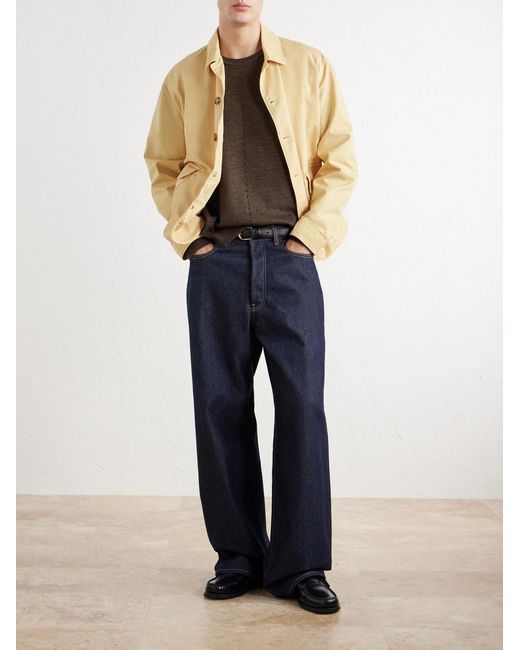 Folk Brown Perforated Mélange Merino Wool Sweater for men