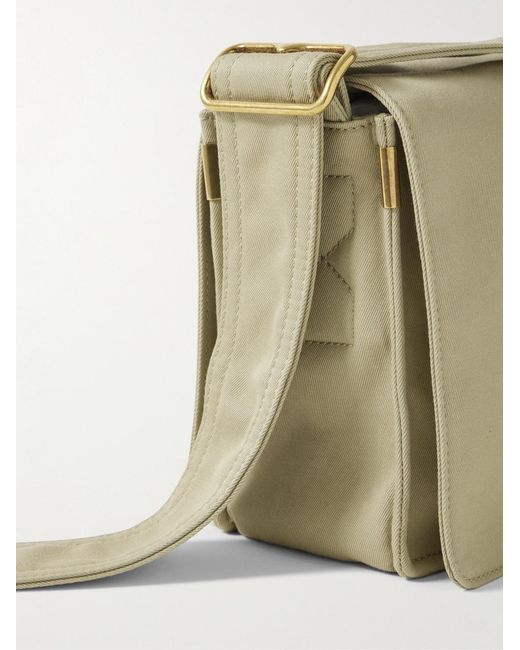 Burberry Natural Logo-Embroidered Gabardine Messenger Bag for men