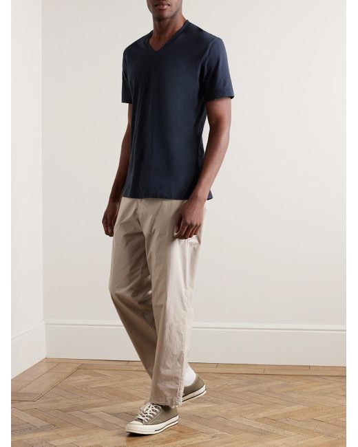 James Perse Blue Slim-Fit Combed Cotton-Jersey T-Shirt for men